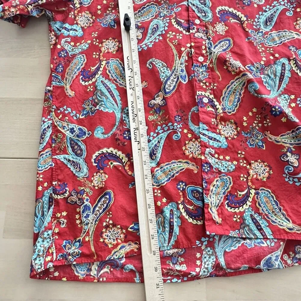 Ralph Lauren Red Paisley Casual Button Down Shirt - Picture 7 of 8